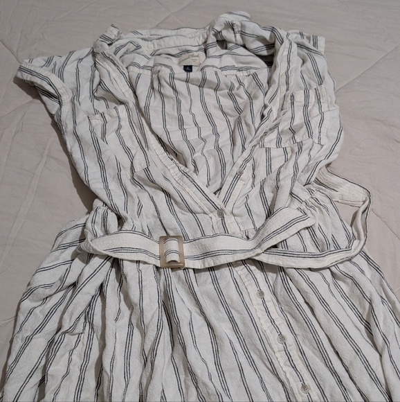 Universal Thread Black and White Striped Midi Dress - Picture 1 of 3